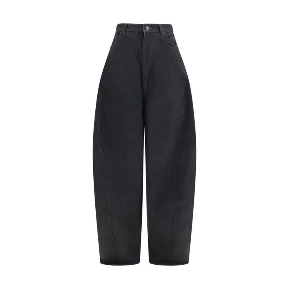 Balenciaga Black Cotton Casual Women's Pants